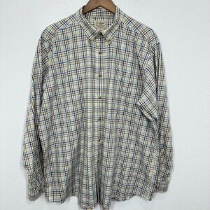 L.L. Bean Men's Size XL Plaid Button Down Dress Shirt Business Casual Outdoorsy